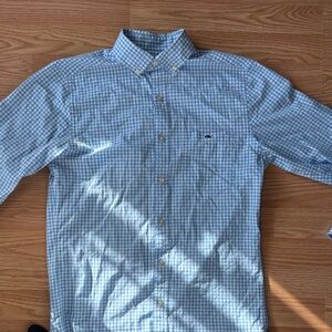Vineyard Vines Light Blue Gingham Men's Shirt XS